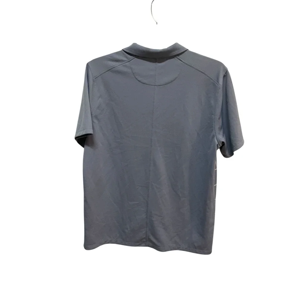 Nike Dri-FIT Men's Golf Polo‎ Large Blue White Check Performance Shirt
